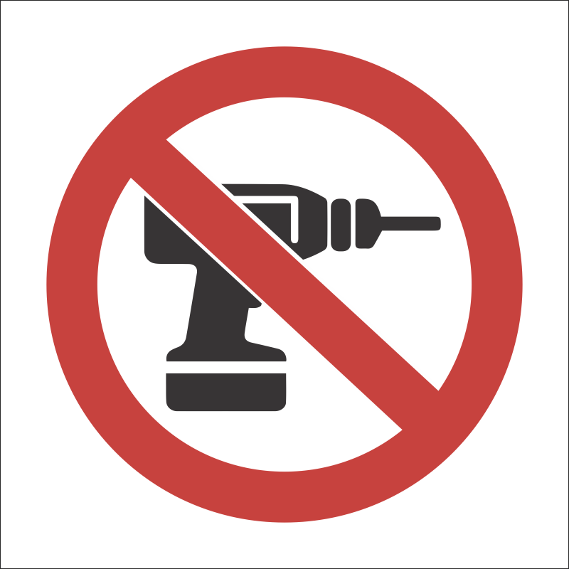 PV32 - SABS Use of power tools not allowed safety sign | Safety Signs ...