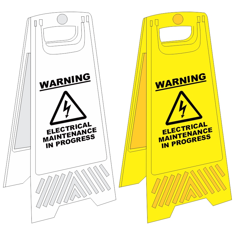 FS25 - Electrical maintenance a-frame floor stand - yellow | Safety ...