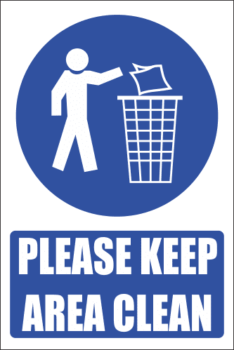 MV14E - Keep Area Clean Explanatory Safety Sign | Safety Signs & Equipment