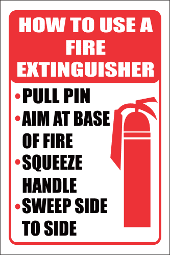 FR43 - How To Use a Fire Extinguisher Safety Sign | Safety Signs ...