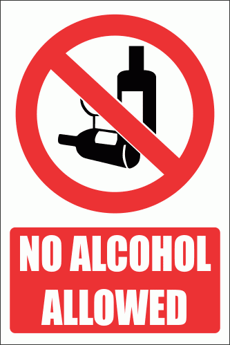 PV22E - No Alcohol Explanatory Safety Sign | Safety Signs & Equipment