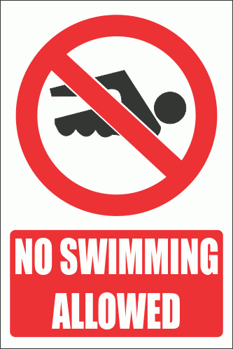 PV24E - No Swimming Safety Sign | Safety Signs & Equipment