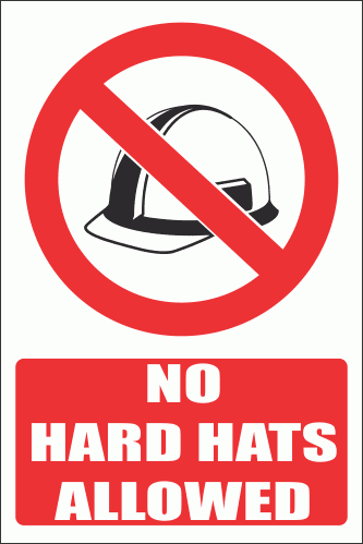 PV38EN - No Hard Hat Explanatory Safety Sign | Safety Signs & Equipment