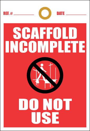 STU4 - Scaffold Incomplete Tag | Safety Signs & Equipment