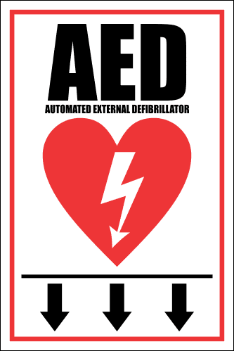 Fa23 - Aed Automated External Defibrillator Ahead Sign 