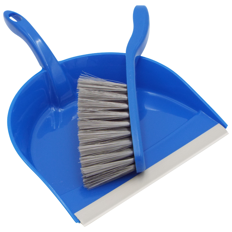 Dustpan And Brush Set Made From Dureable Plastic And Stiff Bristles