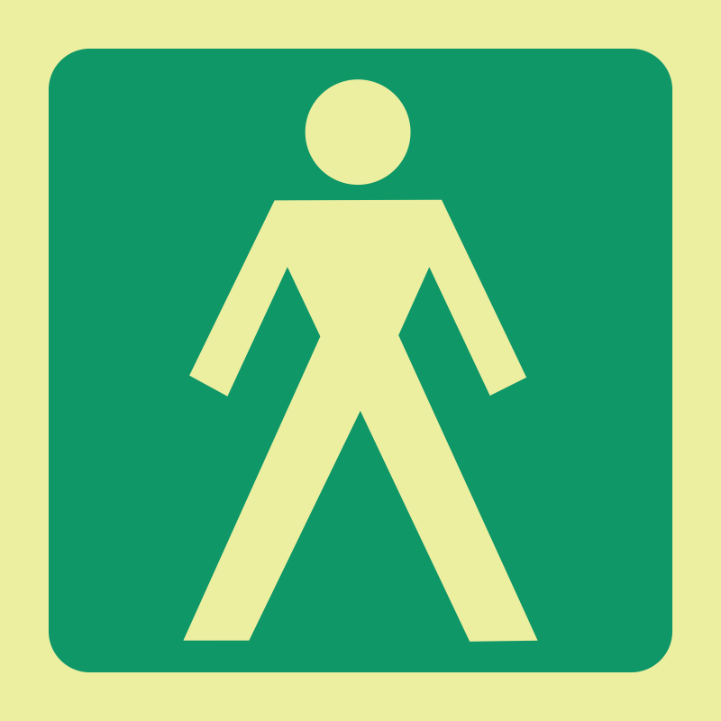 E26 Sabs Photoluminescent Mens Male Toilet Safety Sign Safety